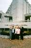 Sister Stewart, Sandra, Samantha, Juani, and Elder Stewart in front of the Buenos Aires Temple