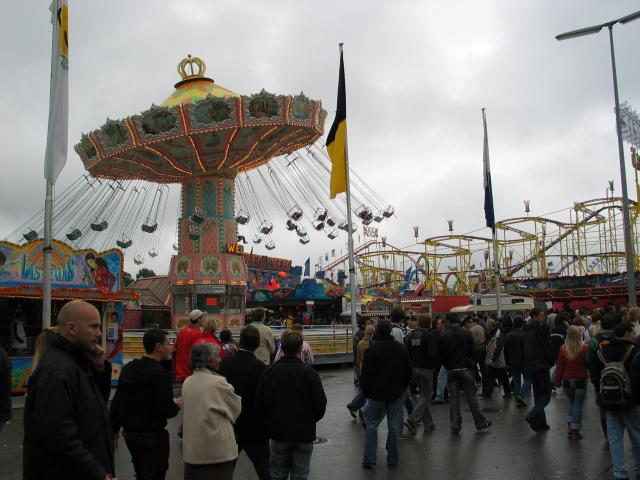 The rides at Oktoberfest, seen as we entered the park from the subway.