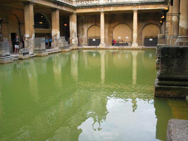 The main Roman bath at Bath.