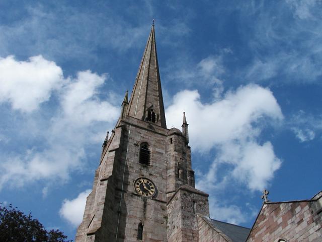 A church steeple in Monmouth.  Photo by Xandie.