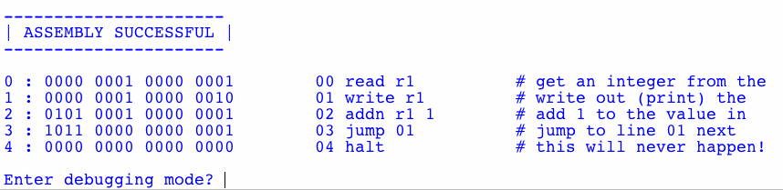 Assembly code