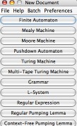 Jflap menu