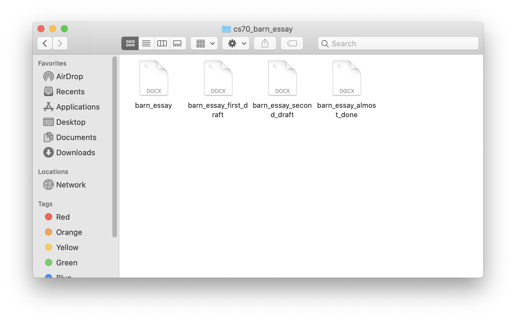 Finder window with one file in it.