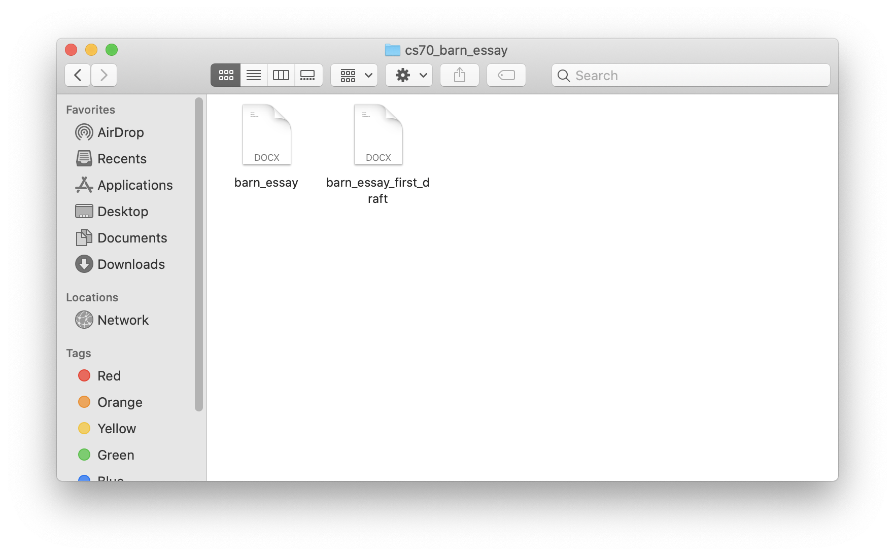 Finder window with one file in it.