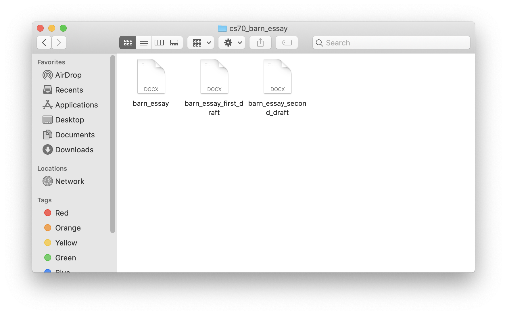 Finder window with one file in it.