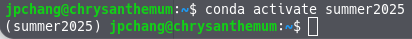 Terminal prompt with virtual environment name