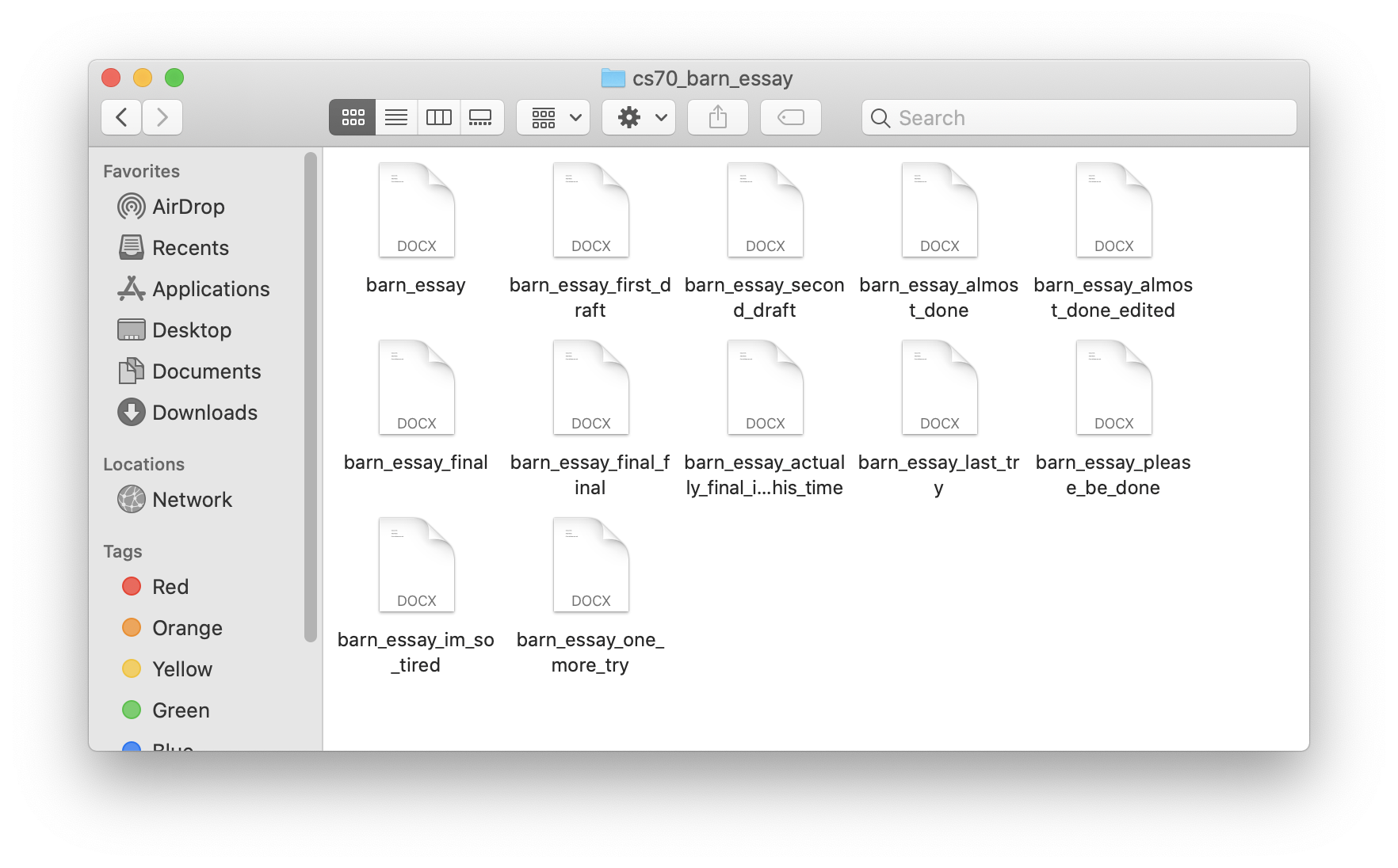 Finder window with one file in it.