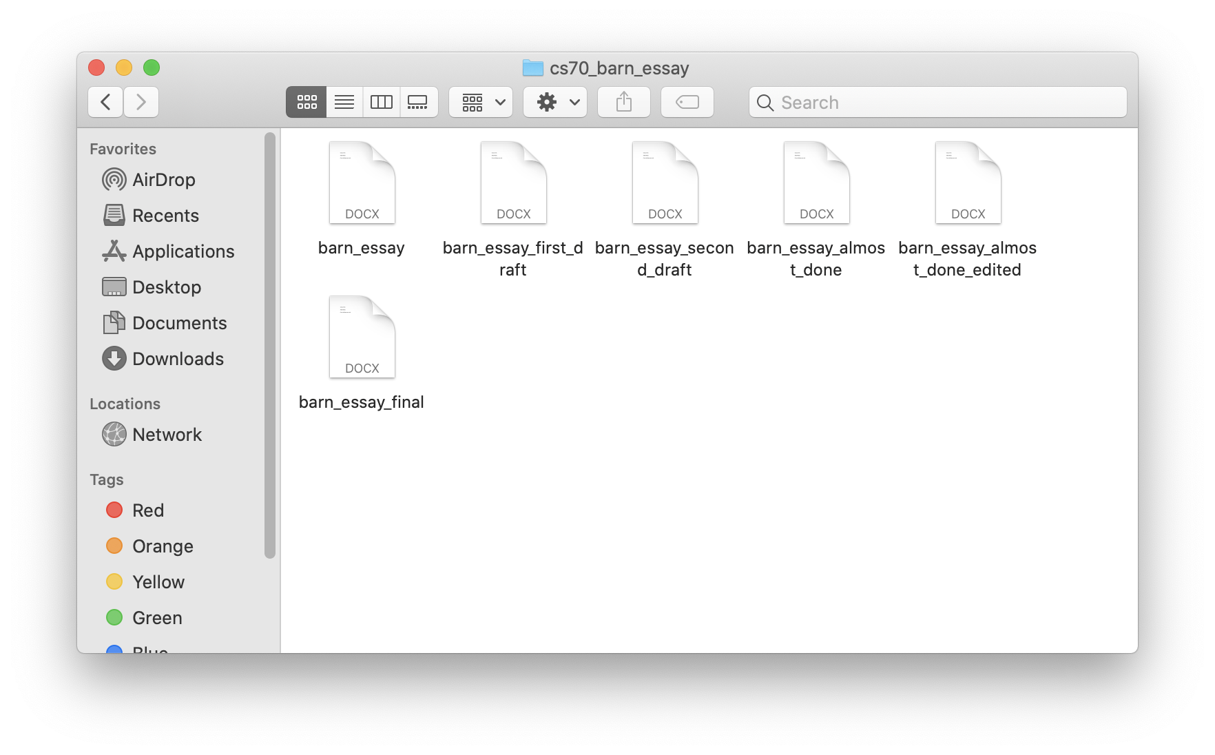 Finder window with one file in it.