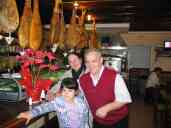 Xandie, Pat, and our host at the little hole-in-the-wall tapas restaurant where we had our best Spanish meal.