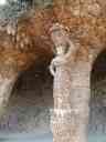 A stone column that is also a sculpture, in Parc Guell.  Photo by Pat.