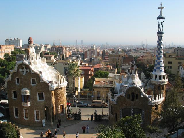 Gaudi buildings at the edge of Parc Guell.