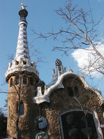 A "gingerbread" Gaudi house at Parc Guell.  Photo by Pat.