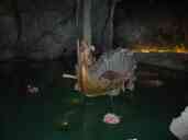 The Tannhuser boat in the Venus Grotto at Schlo Linderhof, taken
with flash to show detail.