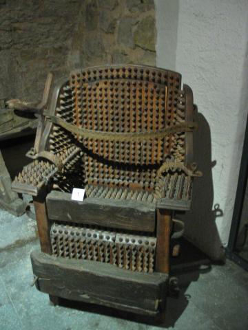 A torture chair in the Rothenburg Medieval Crime Museum.