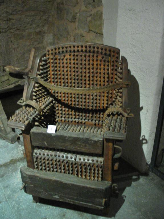 A torture chair in the Rothenburg Medieval Crime Museum.