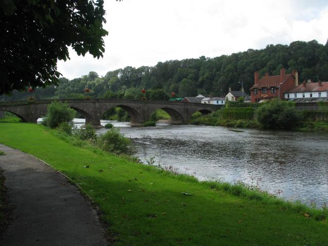 A bridge over the River Usk.