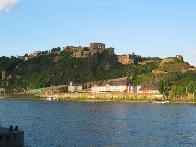 Ehrenbreitstein Fortress, which is across the Rhine from Koblenz.