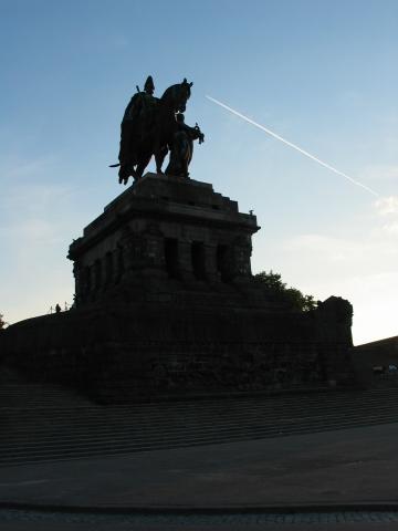 The Monument to German Unity in Koblenz.  The rider is Kaiser Wilhelm
I, who achieved union by defeating a bunch of bickering tribes.