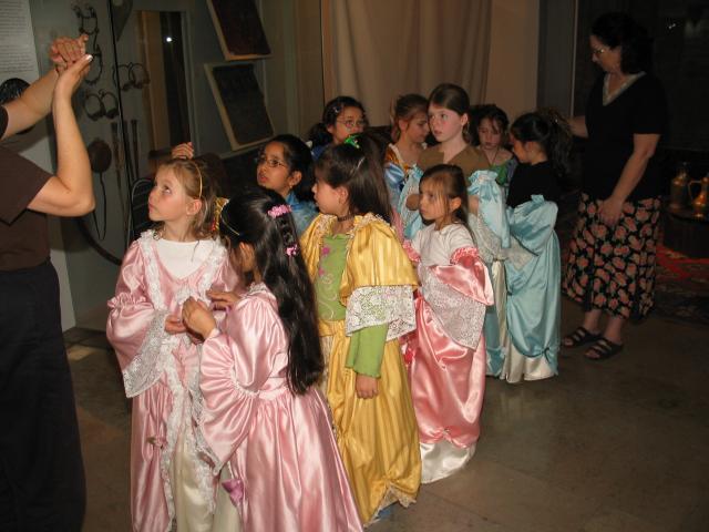 Xandie and her friends learn a polonaise at Xandie's birthday party. L to R: Valerie, Xandie, Sonakshi, Kathy, Vivian, Katherine, Aime, Fleur, Isla, Laura, Pat.