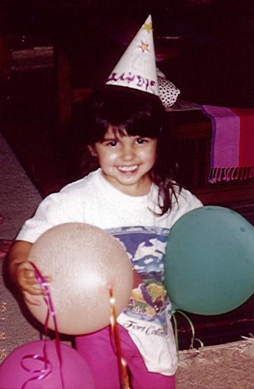 With some party balloons