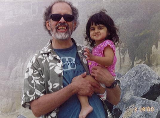 With Daddy at the beach