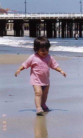 Walking on the Santa Cruz beach