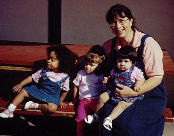 With daycare friends