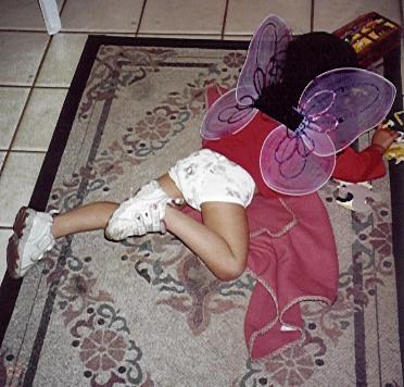 Xandie in
	  butterfly costume