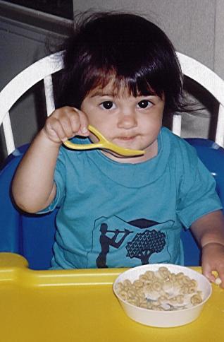Eating her own cereal