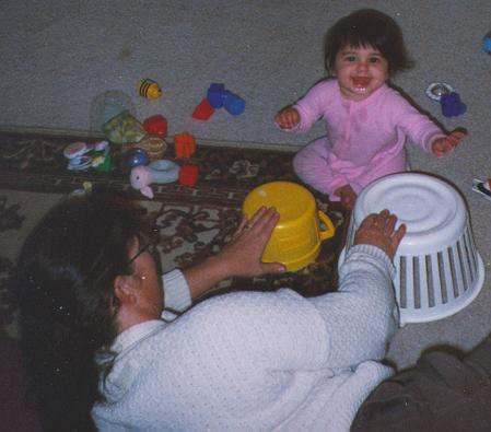 Learning percussion from Mommie