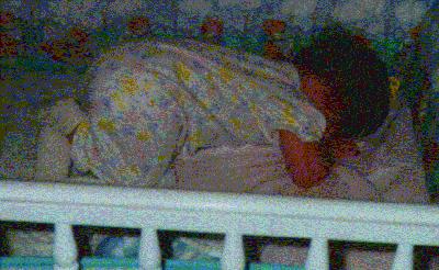 Sound asleep on
her face