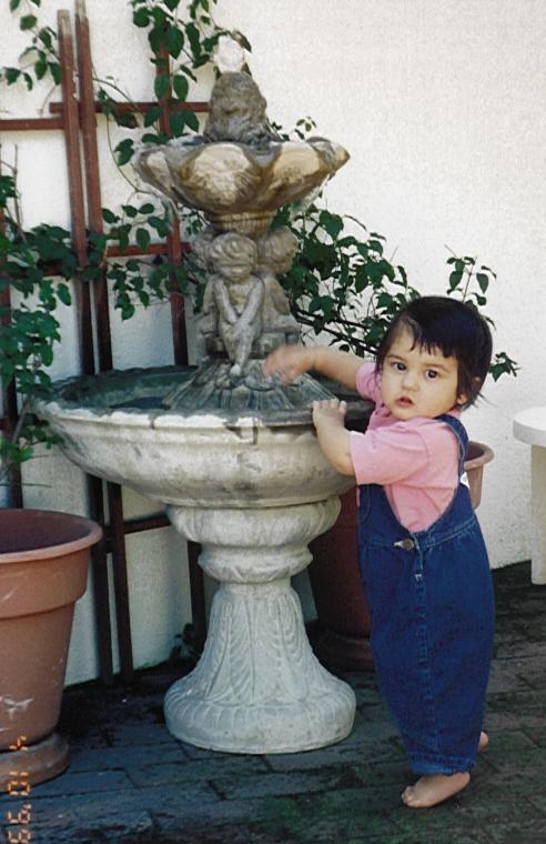 Playing in the fountain
