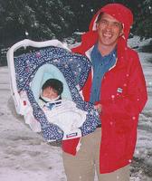 Xandie and Geoff in the snow