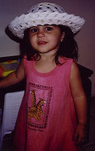 In the hat Nana gave her