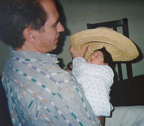 Alexandra tries on a new hat