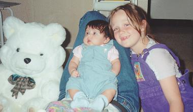 With her good friends Edward
    and Katie