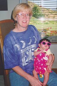 With her good friend Meg