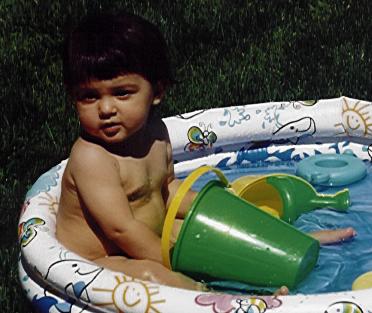 In her wading pool