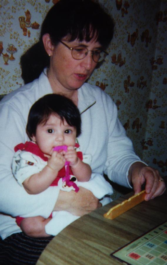 Helping Mommy play Scrabble