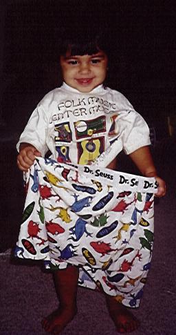 Wearing Daddy's boxers