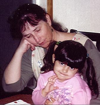 With an
	  exhausted Mom