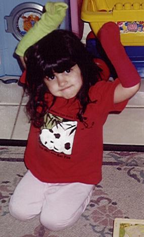 With socks
	  on the wrong limbs