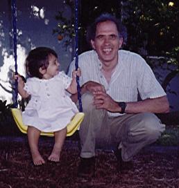 Trying out the big-kid's swing