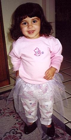 Wearing a tutu
	over pants