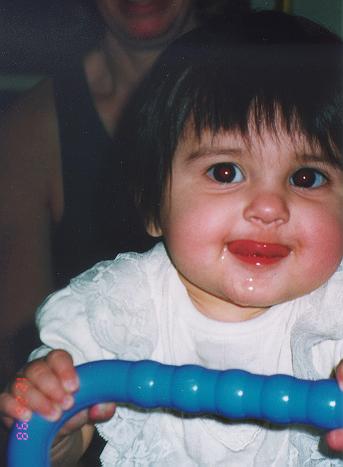 Concentrating on her new walker