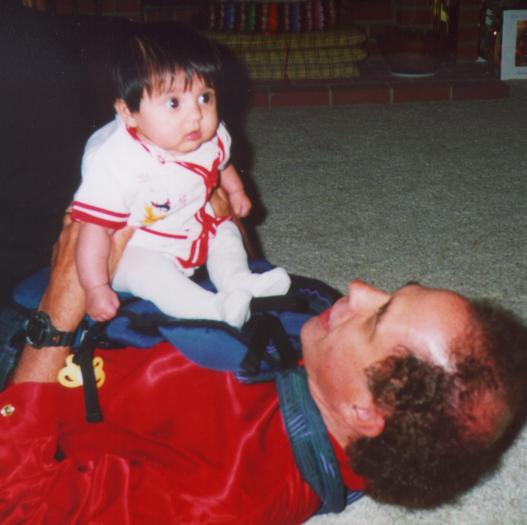 In her wedding finery