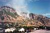 A fire around the big Y on the hillside