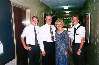 Elders McDonald and Johnson with the Stewarts