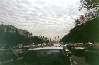 A view of the traffic on the Nueve de Julio, the widest street in the world, in downtown Buenos Aires