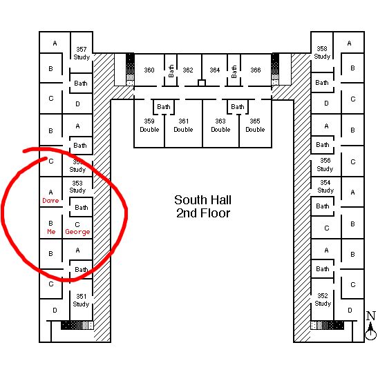 Suite circled on South map